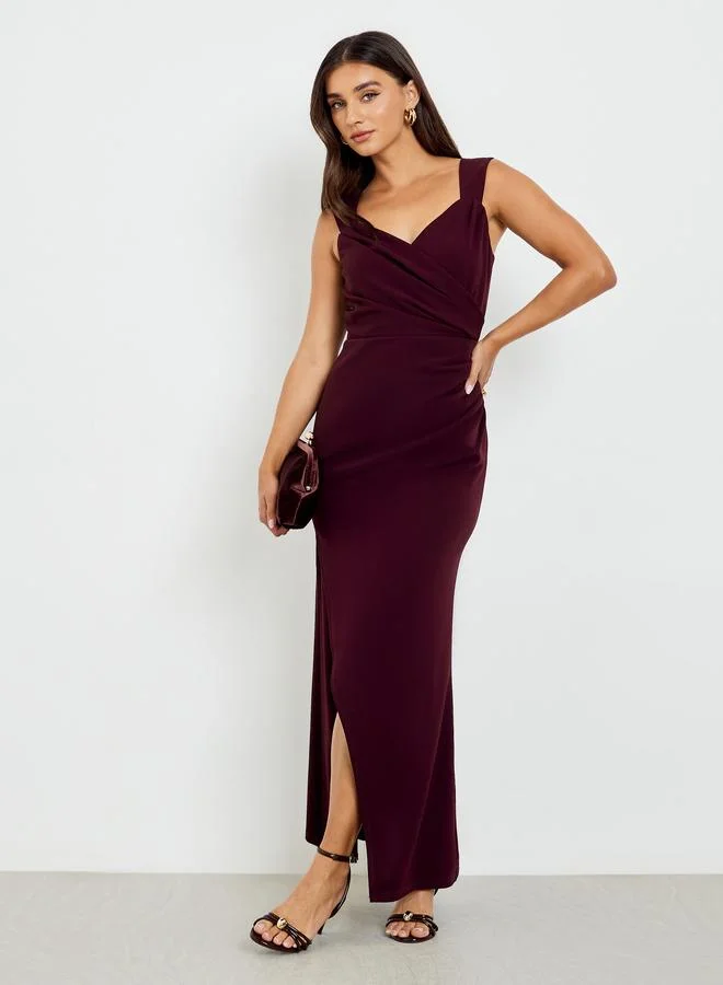 Styli  Women Purple Sleeveless Sheath Maxi Dress for Women | Best Price UAE